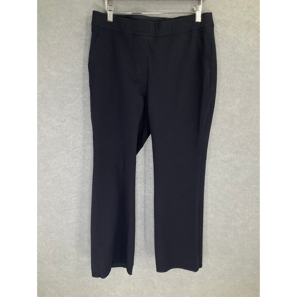 SPANX Navy Blue Pull On Pants Women's Sz L Bootcut‎ Stretch Comfort Office